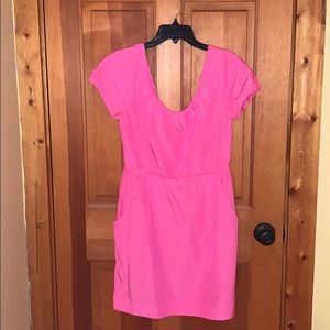 Jcrew hot pink pocket cocktail dress